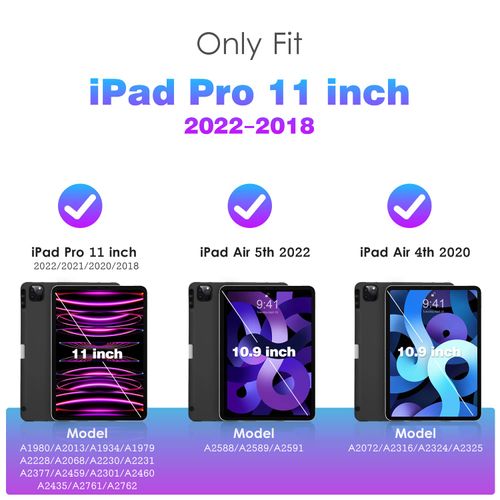 VIKESI for iPad Pro 11 inch Case, Soft Smart Cover with Pencil Holder for iPad Pro 11-inch 4th/3rd/2nd/1st Generation (2022/2021/2020/2018 Released),Auto Sleep/Wake, Black