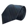 Frederick Thomas Classic Black Glitter Striped Tie, Luxury Material, 7cm Wide