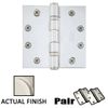 3 TOTAL Emtek Solid brass Hinge pair in Satin Nickel 4.5"x4.5"