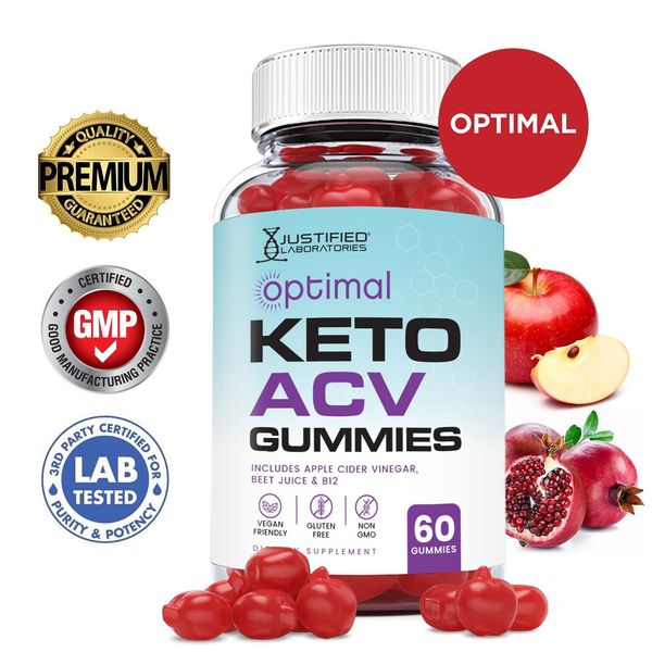 Optimal Keto ACV Gummies 1000MG Apple Cider Vinegar 60 Gummys