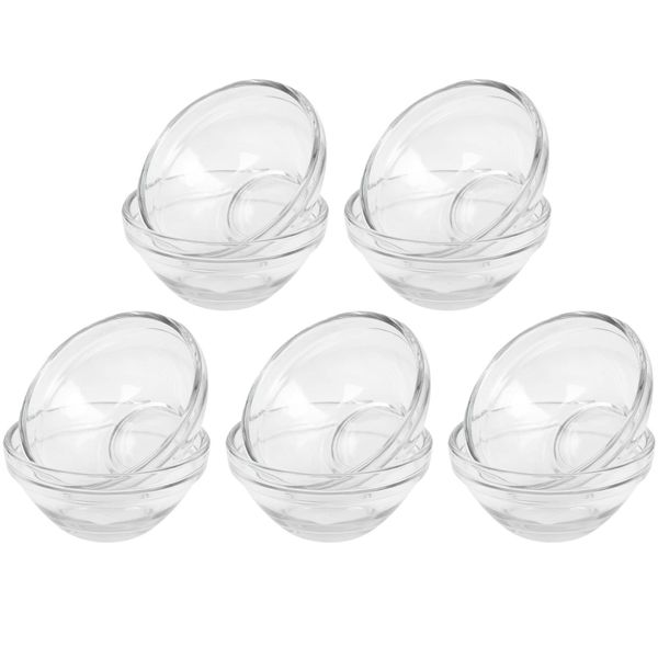 10PCS Glass Facial Mud Bowl Glass Facial Masks Bowl Beauty Mixing Bowls Set Transparent Measuring Bowl DIY Stirring Bowls Cosmetic Mud Mask Mix Bowl Beauty Essential Oil Mask Making