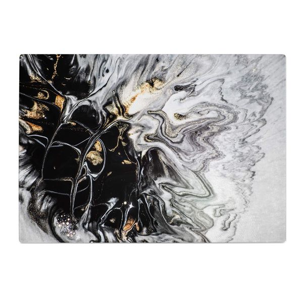 Marble Black White Orange Kitchen Worktop Protector Saver Glass Chopping Board