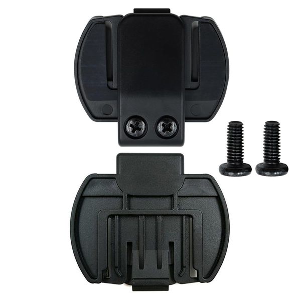 POFET 2Pcs Motorcycle Helmet Bluetooth Intercom Headset Mount, V6/V4 Compatible, 2 Count Clip Brackets