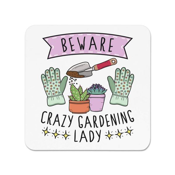 Beware Crazy Gardening Lady Fridge Magnet