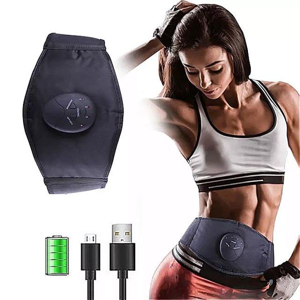 Waist and Slimming Belt EMS Abdominal Trainer Vibration Massager Weight Loss Fitness Training Equipment USB Charging