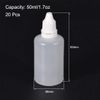 sourcing map Plastic Dropper Bottles, 50ml/1.7 oz Empty Squeezable Dropper Bottle with Cap, Pack of 20