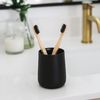 Yew Design - Matte Black Toothbrush Holder for Bathroom - Toothpaste Holder and Cup