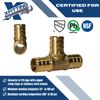 XFITTING 10 Pcs. 5/8" x 5/8" x 5/8" Pex Tee, Pex B, Crimp Version, Pex Fitting