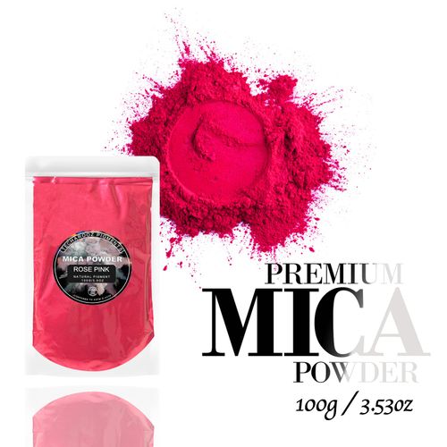 Rose Pink Mica Powder for Epoxy Resin 100g / 3.5oz. Sealed Bag - Techarooz 2 Tone Resin Dye Color Pigment Powder for Lip Gloss, Nails, Colorant for Slime Bath Bombs Soap Making & Polymer Clay