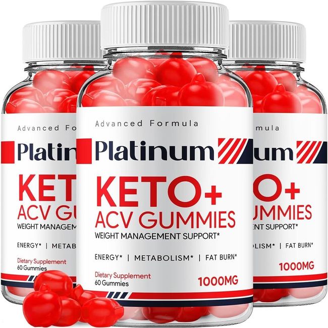 (3 Pack) Platinum Keto ACV Gummies - Official - Keto Platinum ACV Advanced...