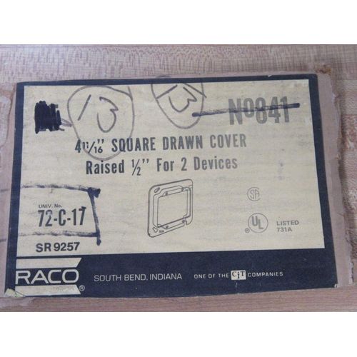 Raco 841 4-11/16" Square Drawn Mud Cover 72-C-17 (Pack of 12)