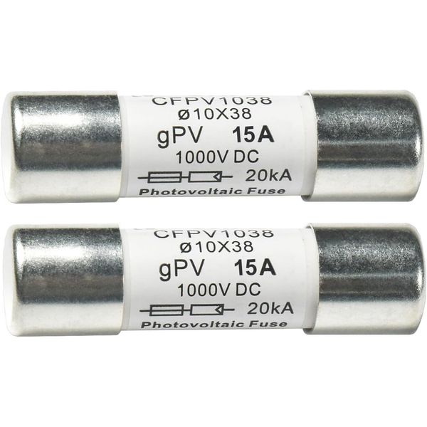 2-Pack HQRP Solar PV Fast Acting Photovoltaic Fuse Link CFPV-1038 15A 10x38mm