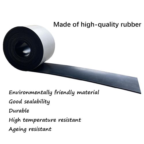 Solid Rubber Sheet with Adhesive 1/16 (.062)" Thick X 2" Wide X 10'Long, Solid Rubber Strips Rolls Self Adhesive for Gasket, Protection (2"X10'X1/16")