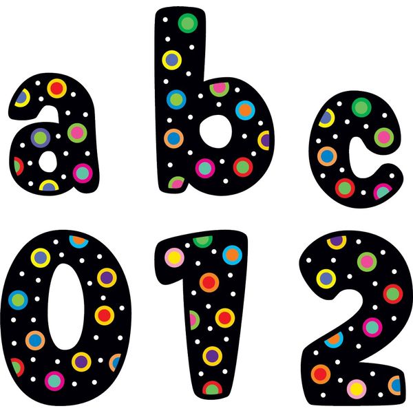 Creative Teaching Press Lowercase Letter Stickers, Dots on Black (4631)