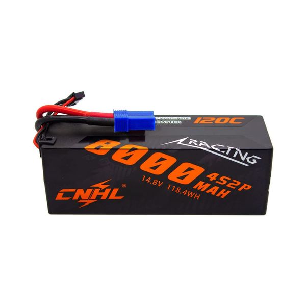 CNHL 4S Lipo Battery 8000MAH 120C 14.8V with EC5 Connector Hard Case for RC Car Truck Tank Buggy Truggy Crawler Monster Racing Hobby