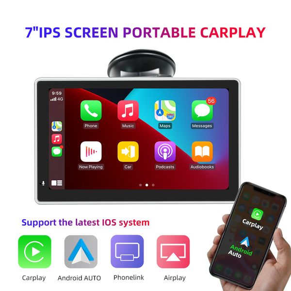7"IPS Portable car radio wireles Apple/Carplay android auto/BT Multimedia player