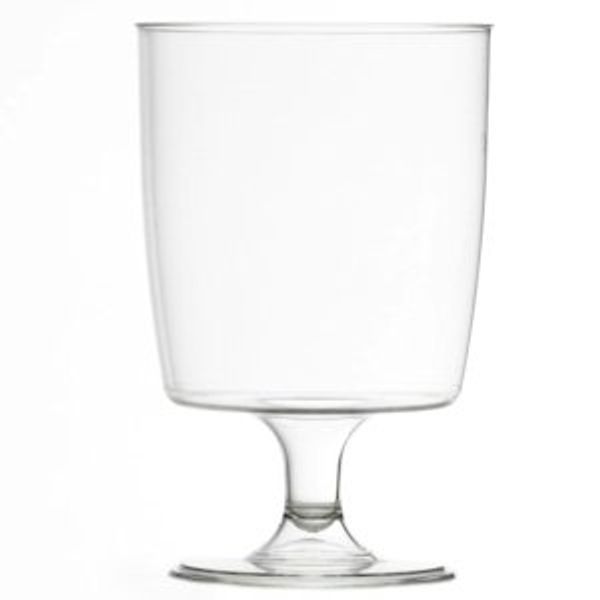Regalzone Pack x 40 Disposable Plastic Wine Glasses 220ml - Crystal Polystyrene Capacity Marked