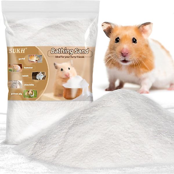 14 OZ Hamster Sand Bath - Whit Fine Sand Hamster Bedding Reptile Silica Sand Ger