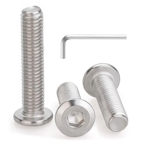 M3 x 30mm 30 Pcs Flat Round Head Hex Socket Cap Screws, 304 Stainless Steel Bolts, Fully Threaded, Bright Finish, Includes Hex Wrench, Furniture, DIY, 3D Printing