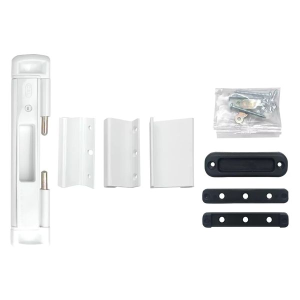 CAL Double Bolt Lock for Sliding Door Patio - Child Proof & Secure - WHITE