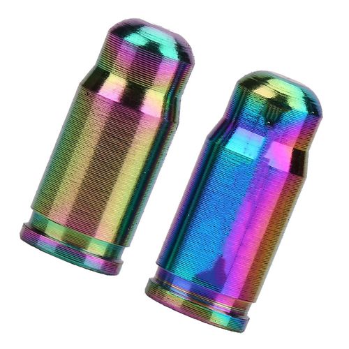 Bicycle Valve Cap, Pack of 2 Mountain Bike TC4 Valve Caps Bicycle Tyre Inner Tube Valve Caps Replacement for Mountain Bike (Colourful)