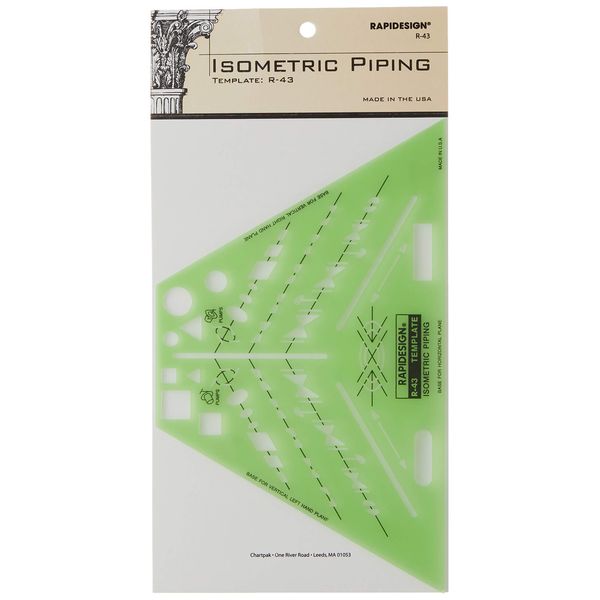 Rapidesign Isometric Piping Template, 1 Each (R43)