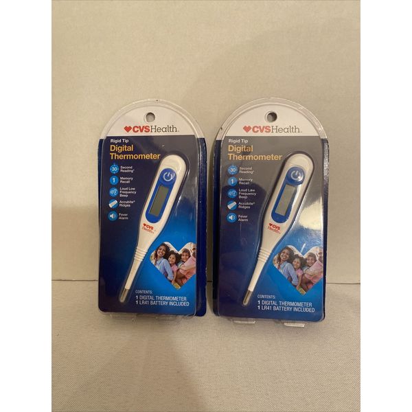 CVS Health Rigid Tip Digital Thermometer 30 second Reading Temperature Set Of 2