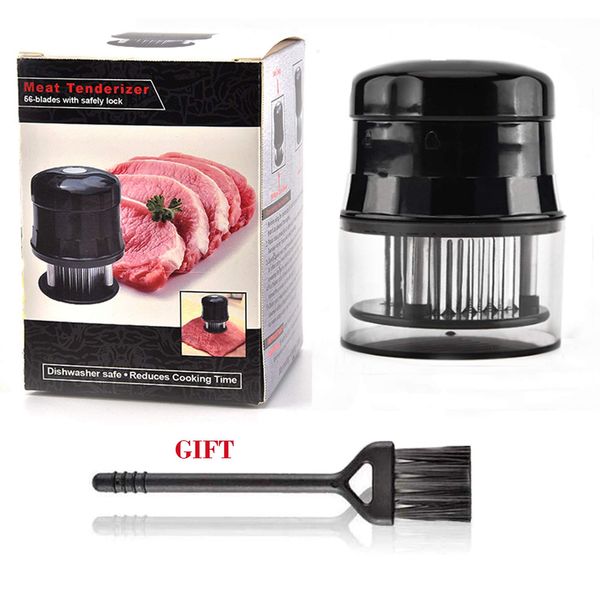 Meat Tenderizer, 56 Needles Stainless Steel Tenderizer For Tenderizing Steak Beef Fish And Poultry, Black