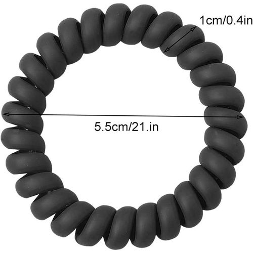 JOCXZI Spiral Hair Bobbles - Telephone Cable Hair Elastic Hair Band - Pack of 10 5 Colours Spiral Telephone Cable, Stretchy Spool, Telephone Cable Traceless Hair Ring for All Hair Types (Dark Colour)