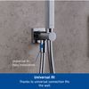 Duravit Universal Wall Outlet, Wall Outlet with Shower Holder, Square Wall Connection Elbow, Chrome