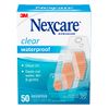 Nexcare Waterproof Clear Bandages Assorted Sizes, 50 Bandages