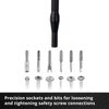 Original Einhell 84-piece precision and electronics repair set (precision bits and sockets, screwdriver bit holder, flexible shaft extension, earthing strap, spudger)