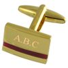 Purple Amethyst Gold Cufflinks Engraved Personalised with Select Gift Pouch