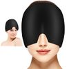 ACWOO Migraine Relief Cap, Reusable Cold Hot Therapy Migraine and Headache Relief Cap, Single-Sided Gel Ice Hot Head Wrap for Chronic Migraine, Tension Headache, Sinus Stress, Puffy Eyes (Black)