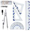 DY.2ten Geometry Set for Students, Maths Set, Protractor and Compass Set, Math Drawing Set, Geometry Compass Sets, Protactor Kit for Class Supplies and School, 6 Pcs