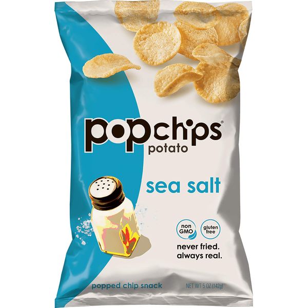 Popchips Potato Chips, Sea Salt, Gluten Free, 5 Ounce (Pack of 12)