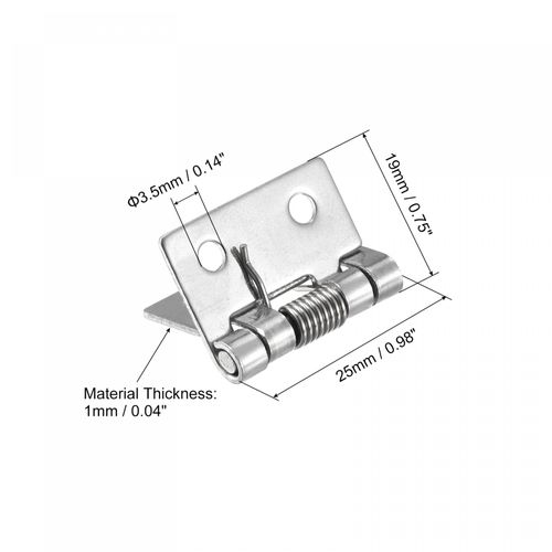 uxcell Spring Loaded Hinges, 1" 304 Stainless Steel Self Closing Hinge for Cabinet 8pcs