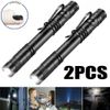 2PCS Mini Small Torch Super Bright LED Flashlight Penlight with Clip Pocket