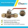 SharkBite 1/2 Inch Ball Valve with Drain Vent and Mounting Bracket, Push to