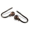 Home Decorative Luna Finial Curtain Holdback Hook Pair Cocoa