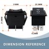 Innfeeltech 4 Pcs Mini Rocker Switch Black ON-OFF-ON 6 Pin 6 Position Toggle Switch with 4 Waterproof Caps