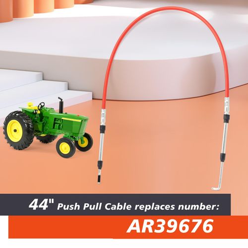Mhrxusd AR39676 Transmission Park Lock Cable 44" Compatible with John Deere Tractor JD600 600 540A 540 2510 2510 3020 3020 4020 440B 440 440A 440B, 44" Push Pull Cable Replaces Number AR39676