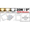 20W 9-Inch Square Natural White LED Recessed Ceiling Light Slim Panel Downlights