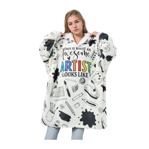 Huglanket Artist Gifts, Artist Wearable Blanket Hoodie, Oversized Wearing Blanket for Artists