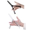 Moon Boat 2PCS Butterfly Knife Trainning Practice Comb Unsharpened Blade Black Silver