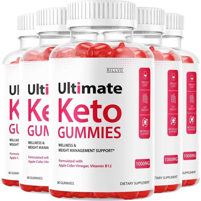 Rillvo (5 Pack) Ultimate Keto Gummies Max Potency Ultimate Keto Gummy (300...