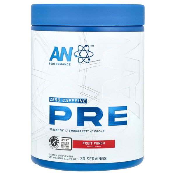Pre-Workout, Zero Caffeine, Fruit Punch, 13.75 oz (390 g)