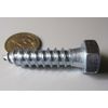 Zinc Hex Head Lag Screw 3/4 Hex Size 1/2 Thread x 2.00" Length, 25 pcs