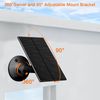 Zivif 2W Solar Panel for Security Camera, USB Solar Panel for Camera, USB Solar Panel Charger, 360°Adjustable Micro USB Solar Panel for Outdoor Camera, Black (2 Pack)