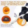Hyzone Multi-Functional Dog Vocalizing Biting Teething Balls, Outdoor Interactive Teething Hand Throwing Balls (Orange)